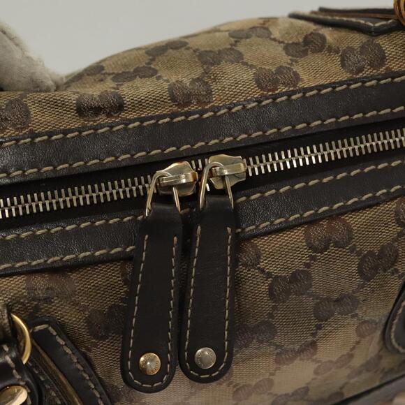 GUCCI GG Crystal Hand Bag Coated Canvas Beige Gold - Picture 14 of 16